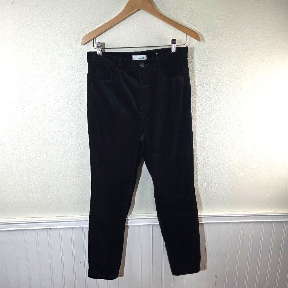 Loft Women's Classic Black Velvet Dress Pants Size 30/10/Medium - Picture 1 of 11
